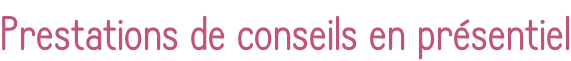 Prestations de conseils en présentiel